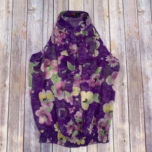 Forever 21 Purple Floral Tank